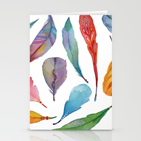 Feathers Stationery Cards by Vassia Art